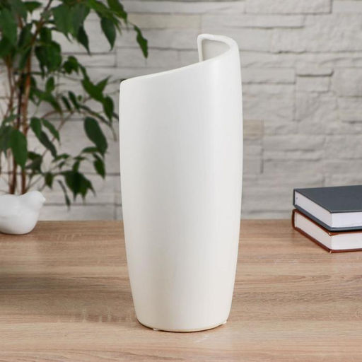 Ваза Полуликий, 11?28 см, керамика, белая