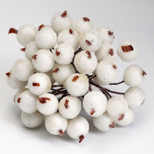 Цена за 10 шт. Ягоды для декора, белые, 7×6×7 см, 40 ягод