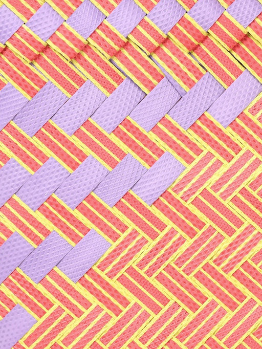 Сумка плетёная, 30×10×30 см, пластик, сиренево-жёлтая