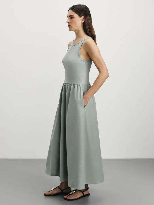 Платье миди из разнофактурных тканей / Zarina  фото 4