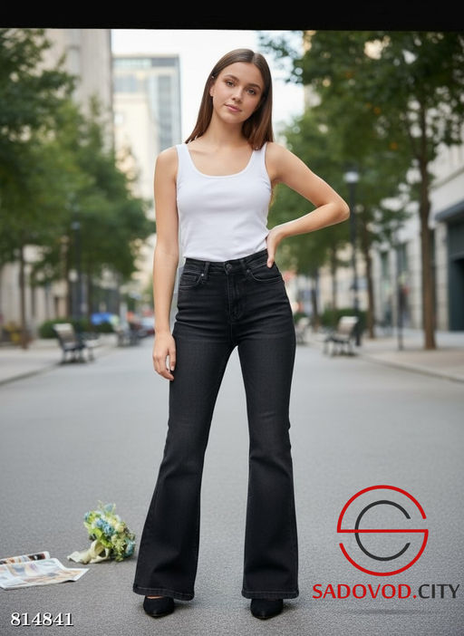 Джинсы клеш с высокой посадкой - Bruno фото 3