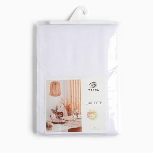 Скатерть «Этель» Cozy, 150×220 +/-3 см, белая, плотность 192 г/м², хлопок с ВГМО