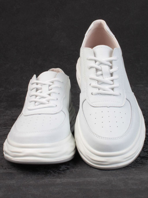 05-PDD181-1 WHITE Кроссовки женские (натуральная кожа)