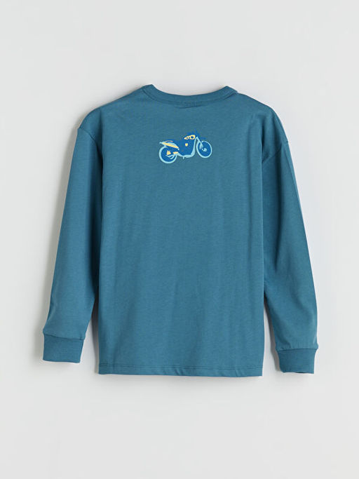 Bisiklet Yaka Bask?l? Erkek ?ocuk Ti??rt