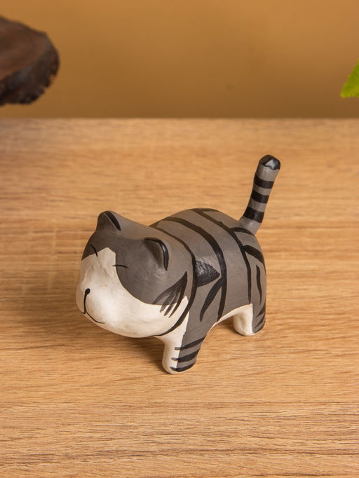 Сувенир «Котик Неко полосатый», 7×3×5 см, дерево, МИКС