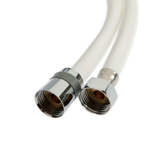 Душевой шланг ZEIN Z12PG, 150 см, антиперекручивание, латунные гайки, белый, Имп/Имп