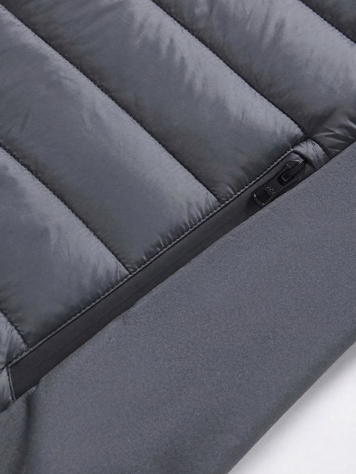 Куртка мужская гибридная стёганая с капюшоном с графеновой подкладкой темно-серого цвета 9621_1TC