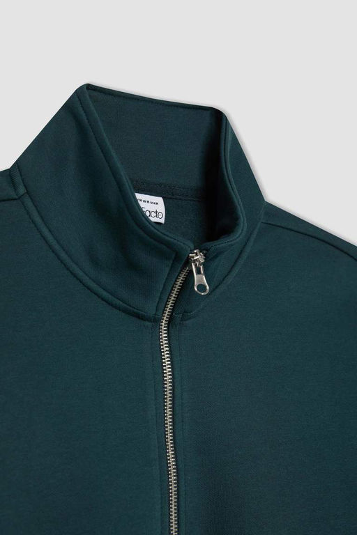 Толстовка Comfort Fit на молнии с воротником-стойкой - Defacto фото 8
