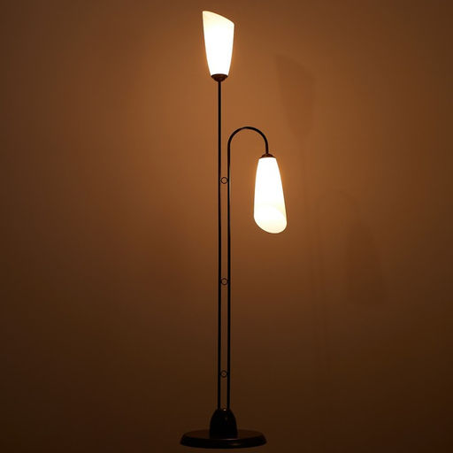 Торшер напольный BayerLux «Симпл», 2×15 Вт, E27, черный, 37×28×154 см