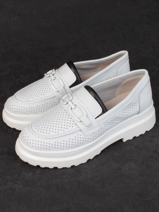 03-PDD190-2 WHITE Полуботинки женские (натуральная кожа) - Фабричный китай фото 4