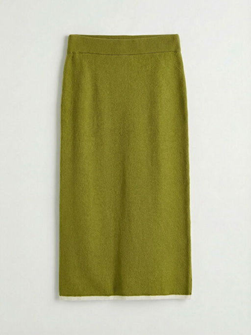 Beli Lastikli Y?rtma?l? Triko Kalem Etek