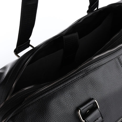 Сумка дорожная на молнии, длинный ремень, цвет чёрный - Simaland фото 3