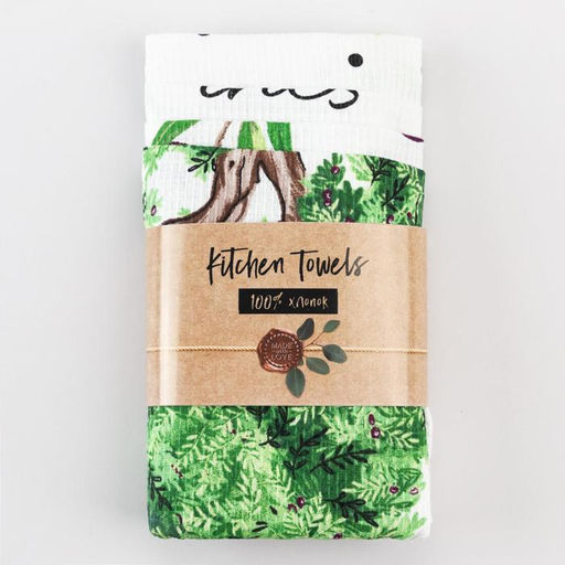 Набор кухонных полотенец Доляна Красота повсюду, 35х60см-4шт, 100% хлопок  фото 9