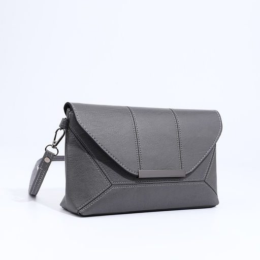 Сумка-клатч на магните, длинный ремень, цвет серый - Simaland фото 3