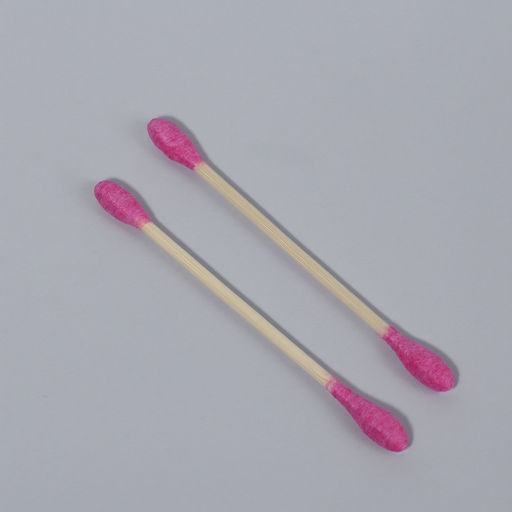 Ватные палочки на деревянной основе «Сердце», 7 см, 112 шт., в пластиковом органайзере, розовые