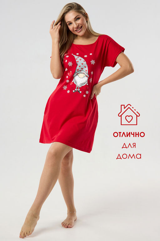 Туника новогодняя домашняя большие размеры Туж-гном