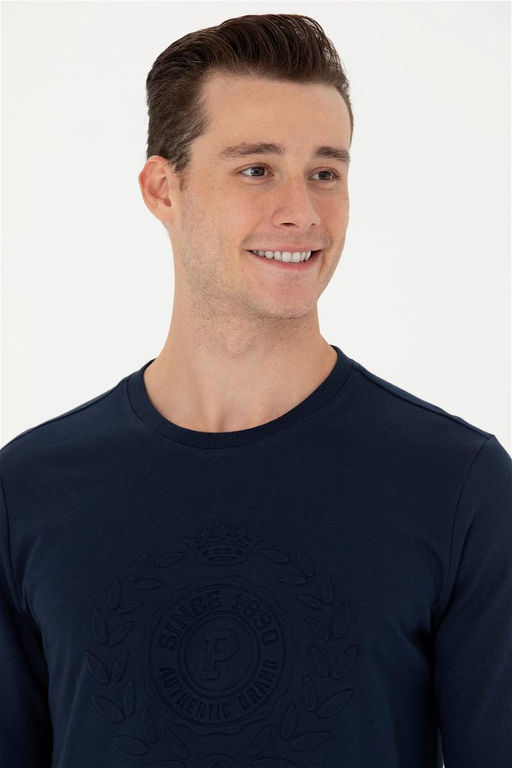 Свитшот мужской U. S. Polo Assn темно-синий из хлопка - U.s. polo assn фото 9