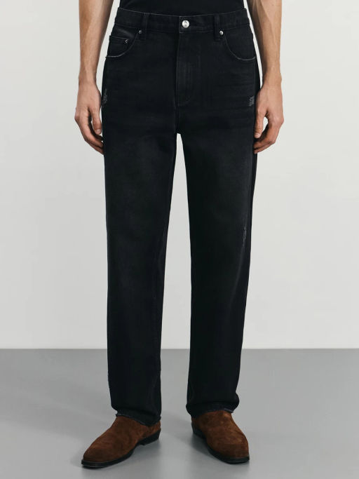 Джинсы straight с эффектом destroyed / Zarina