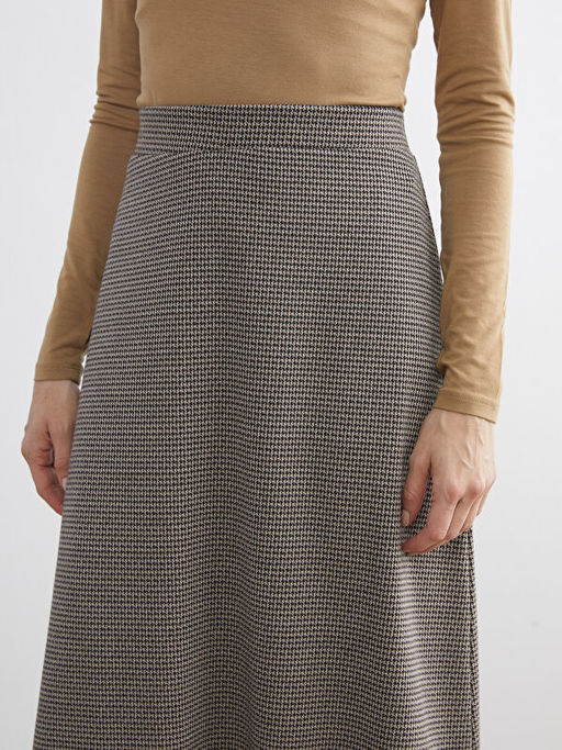 Beli Fermuarl? Kazaya?? Desenli A Kesim Etek