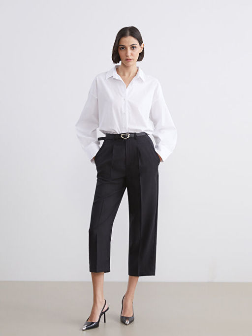 D???k Omuzlu Oversize Kad?n G?mlek