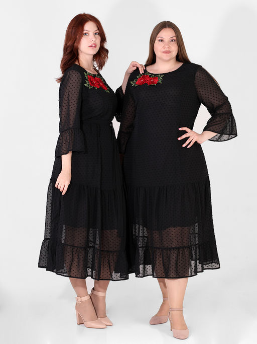 Платье черное длинное нарядное - Almond фото 7