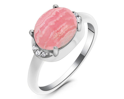 Кольцо, родохрозит, Кабстон
