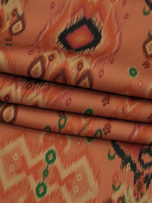 Штапель Премиум Бессараб цв.оранжевый терракот, ш.1.5м, вискоза-100%, 125гр/м.кв - Купава фото 2