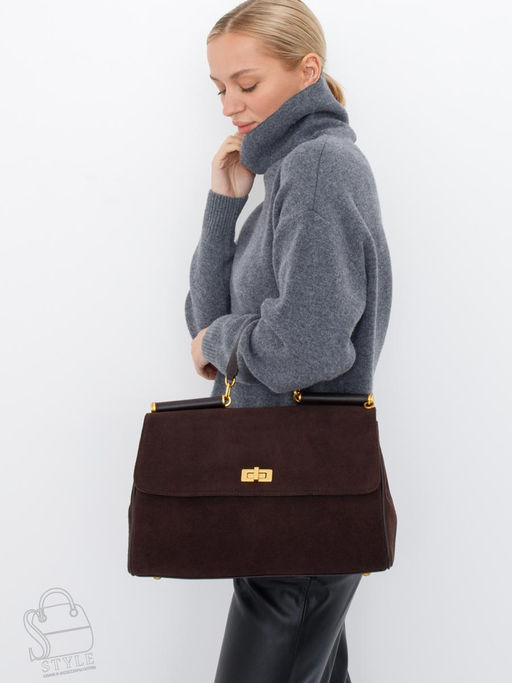 Сумка женская кожаная 1115M coffee Polina&Eiterou