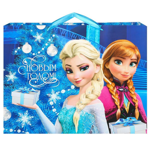 Пакет ламинированный горизонтальный, 61 х 46 х 20 см С Новым годом!, Холодное сердце - Disney фото 2
