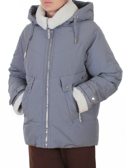 23211 GRAY/LT. BLUE Куртка зимняя женская (150 гр. холлофайбер)