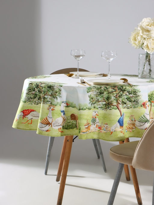 Скатерть Этель Family picnic, d=150 см 3 см с ВГМО, 100% хлопок, саржа 190 г/м?