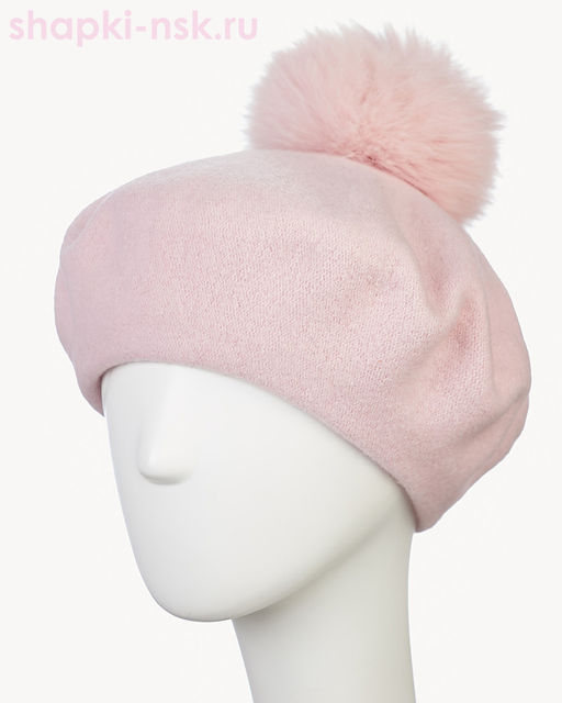 Берет фетр флис Помпон 11 Берет женский флис (56-58)