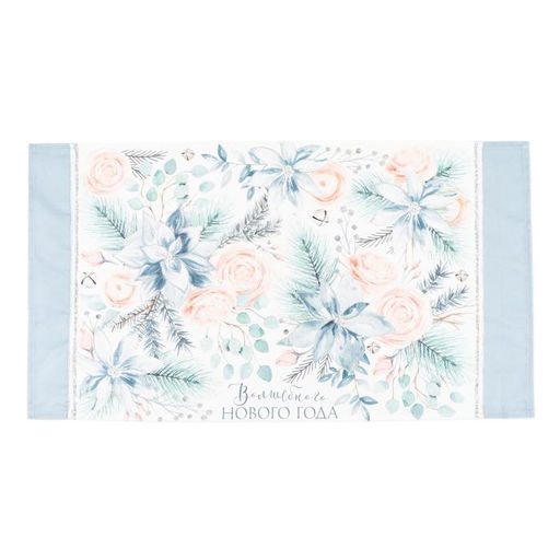 Полотенце Этель Christmas flowers 40х73 см, 100% хл, саржа 190 гр/м2  фото 3