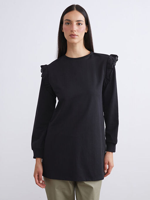 Bisiklet Yaka F?rf?rl? Kad?n Sweatshirt Tunik