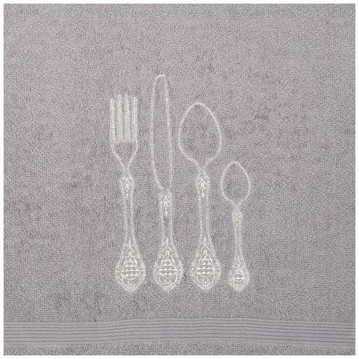 ПОЛОТЕНЦЕ ФУРШЕТ,40х70СМ. МАХРА,СЕРЫЙ,ВЫШИВКА,100 - Lefard фото 3
