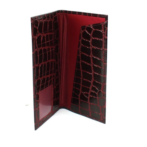 Портмоне/клатч жен Croco-ПР-959 натуральная кожа 4 отд, 8 карм, бордо скат (67) 265491  фото 3