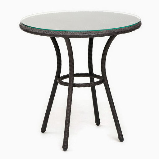 Стол садовый из искусственного ротанга, 75×72×72 см, металл, цвет венге