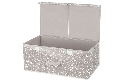 Короб складной для хранения 50*30*20 см Белая веточка на сером + 2 крышки на липучках + ручка - Elan gallery фото 10