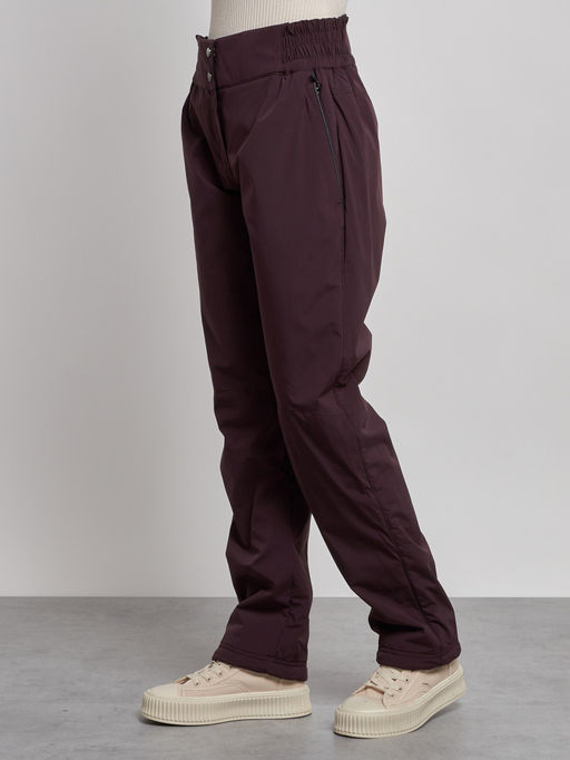 Брюки утепленные спортивные с высокой посадкой женские зимние темно-бордового цвета 7141Tb - Colannia фото 6