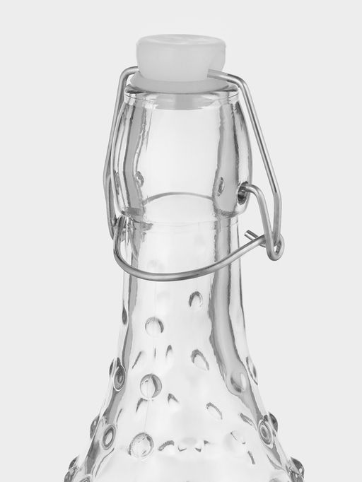 Бутылка для соусов и масла «Ризотто», 1 л, 8×8×30 см, с бугельным замком, стекло, прозрачная