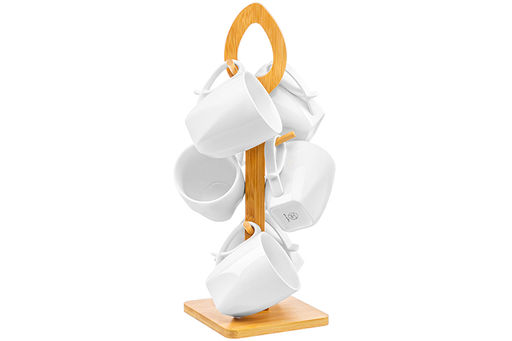 Набор 6 кружек 300 мл 16*18*38 см Айсберг на дерев. подставке с ручкой - Elan gallery фото 6