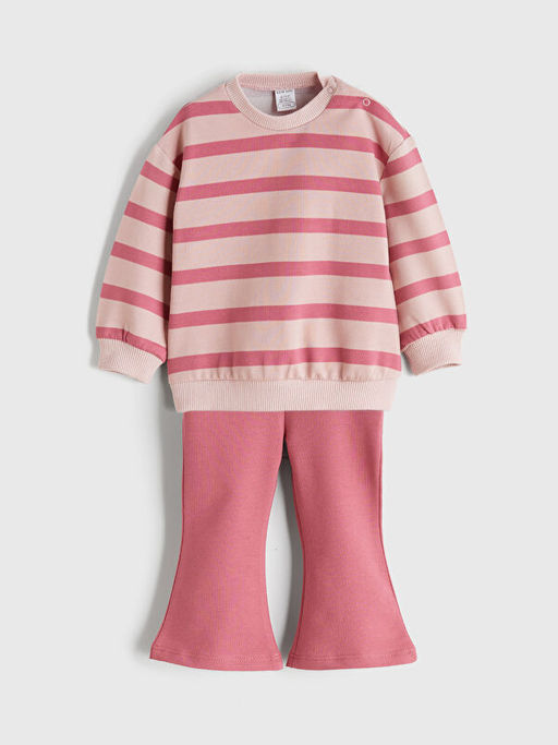 Bisiklet Yaka K?z Bebek Sweatshirt ve Tayt