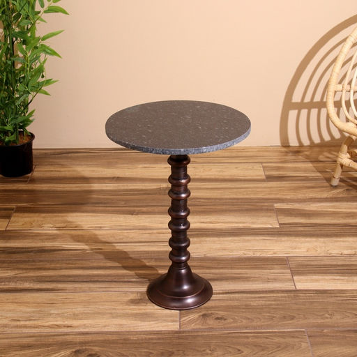 Стол кофейный, 41×41×57 см, алюминий, мрамор