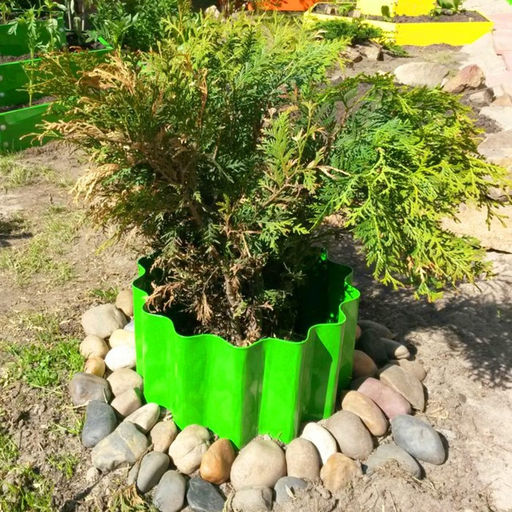 Ограждение для клумбы, 110×24 см, зелёное, «Волна», Greengo