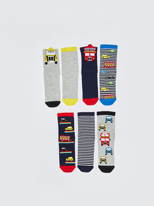 Desenli Erkek ?ocuk Soket ?orap 7li - Waikiki фото 2