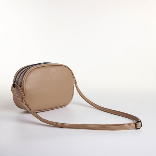 Сумка женская кросс-боди на молнии, 19×7×15 см, бежевая