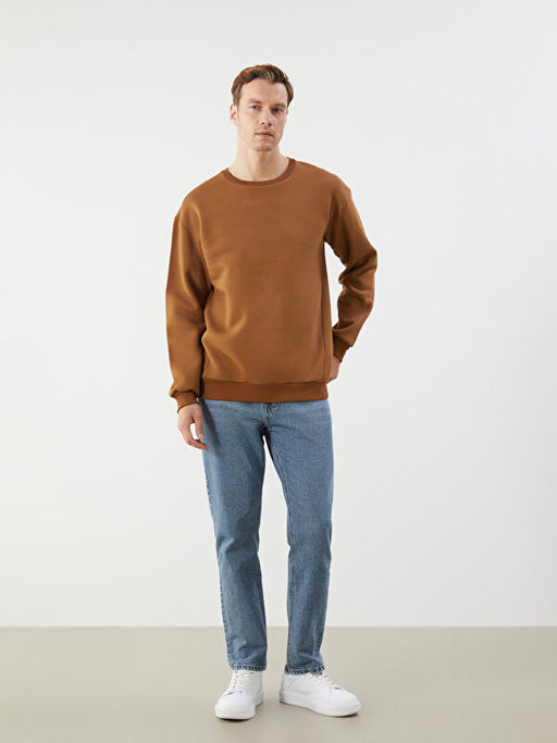 Bisiklet Yaka Erkek Sweatshirt