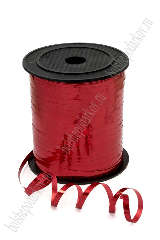 Лента бумажная 0,5 см*250 ярд (SF-1514) красный голографик