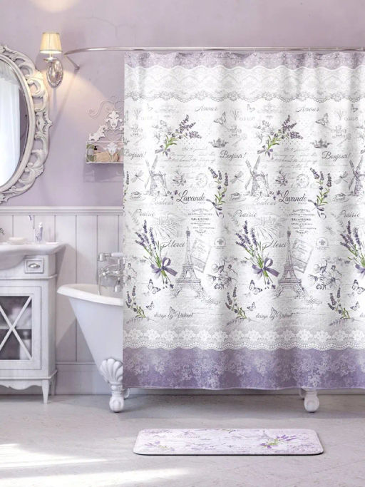 VAL LV-F-1818P58 Штора LV-F-1818 в наборе с ковриком LV-P-58, LAVANDE FRANCE, шт