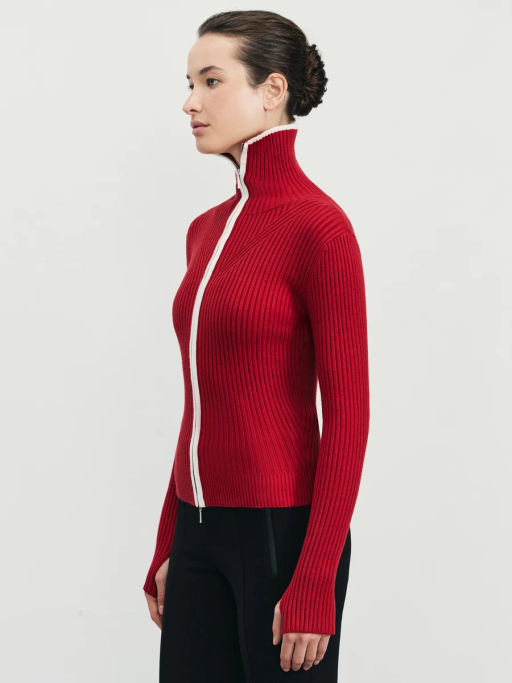 Вязаный лонгслив на молнии / Zarina